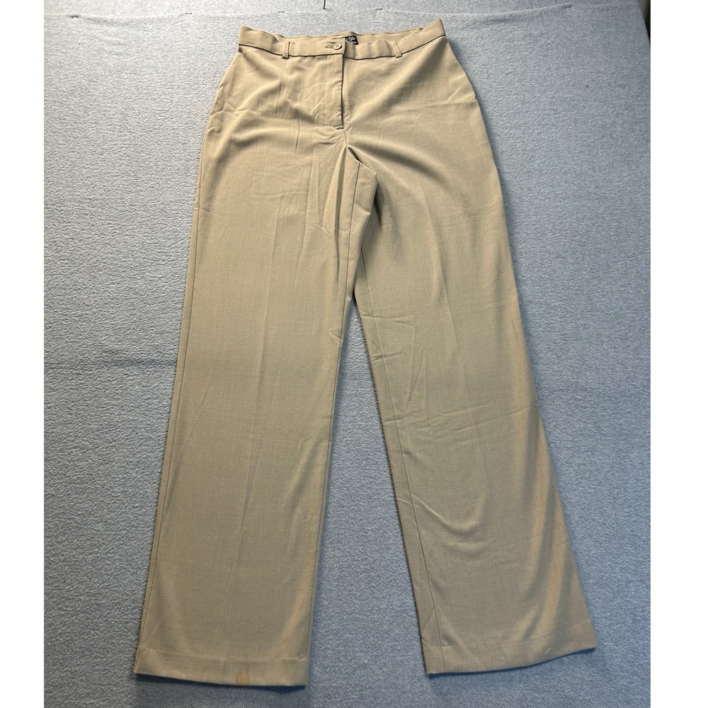 east 5th Secretly Slender Straight Leg Dress Pants Womens 8 Tan Khaki Casual